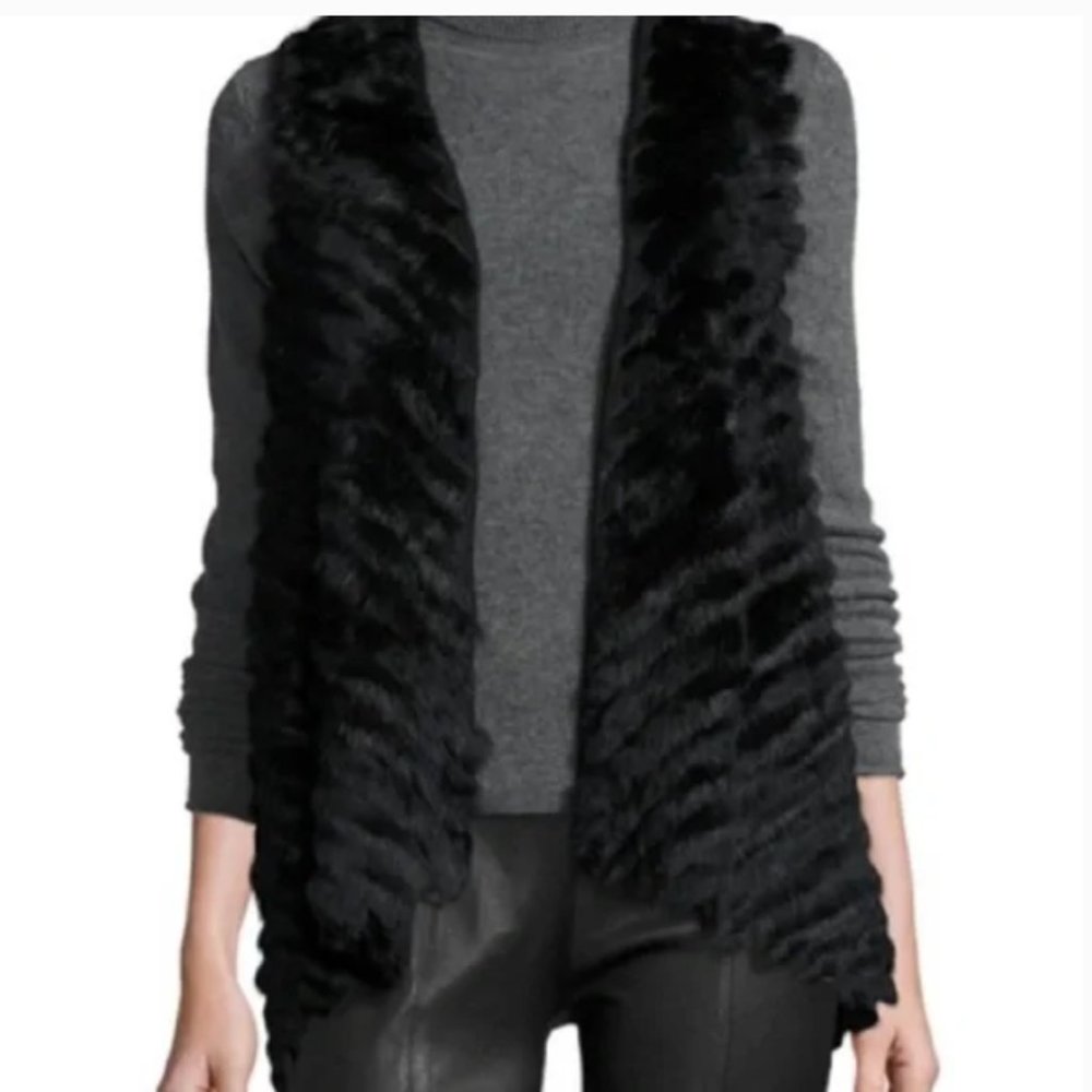 Metric Knits 100% Real Dyed Rabbit Fur Vest
